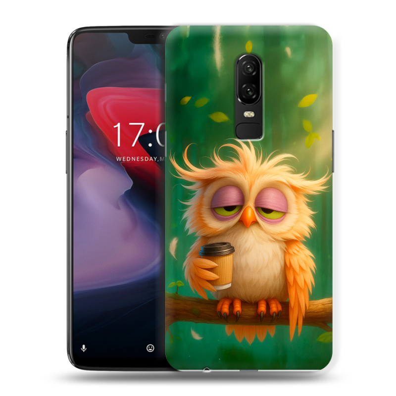 Пластиковый чехол на OnePlus 6 с принтом сова Пластиковый чехол на OnePlus 6 с принтом сова
