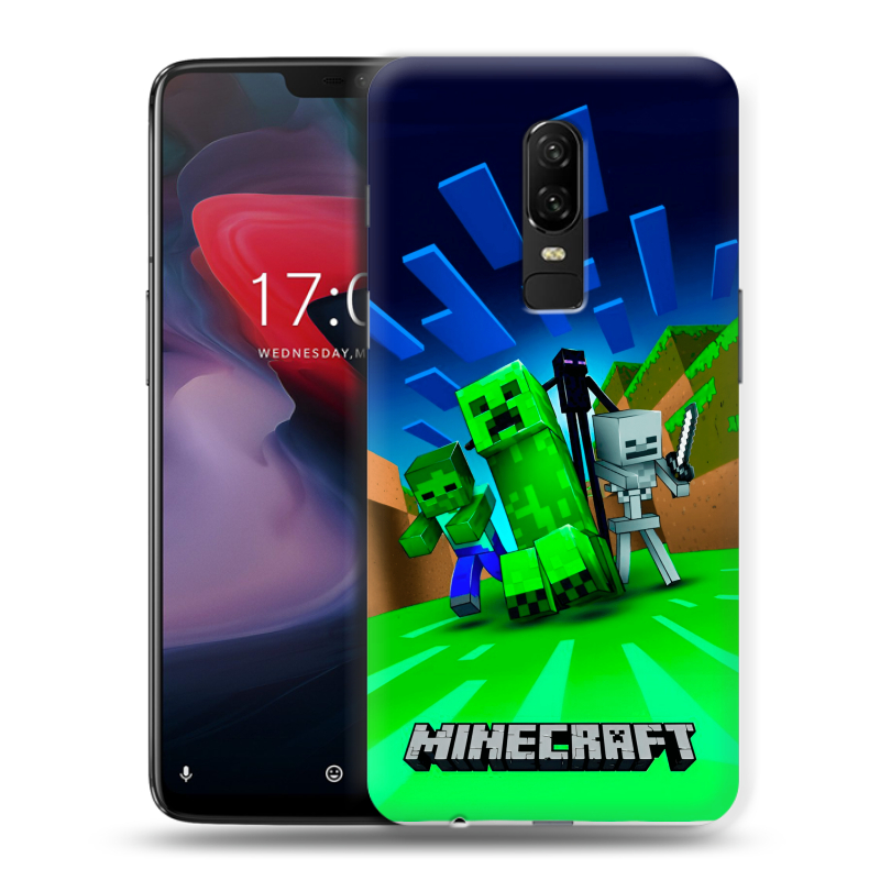 Пластиковый чехол на OnePlus 6 с принтом Майнкрафт Пластиковый чехол на OnePlus 6 с принтом Майнкрафт