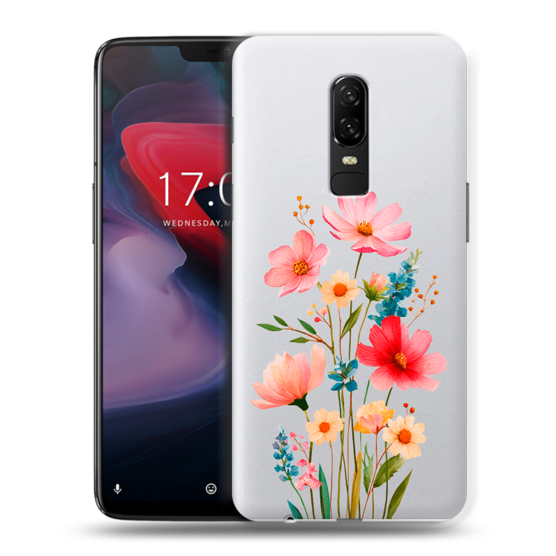 Пластиковый чехол на OnePlus 6 с принтом Цветы Пластиковый чехол на OnePlus 6 с принтом Цветы