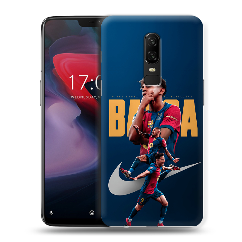 Пластиковый чехол на OnePlus 6 с принтом Барселона Barca Yamal Пластиковый чехол на OnePlus 6 с принтом Барселона Barca Yamal
