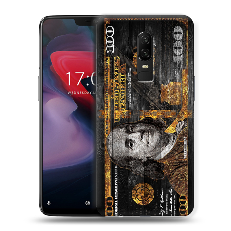 Пластиковый чехол на OnePlus 6 с принтом Доллар деньги Пластиковый чехол на OnePlus 6 с принтом Доллар деньги