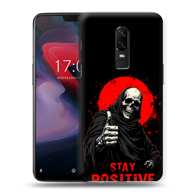 Пластиковый чехол на OnePlus 6 с принтом смешной скелет Пластиковый чехол на OnePlus 6 с принтом смешной скелет