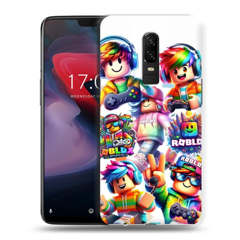 Пластиковый чехол на OnePlus 6 с принтом Roblox Роблокс Пластиковый чехол на OnePlus 6 с принтом Roblox Роблокс