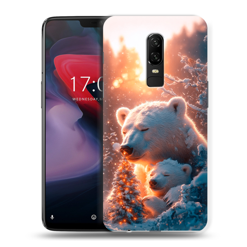 Пластиковый чехол на OnePlus 6 с принтом Новый год Пластиковый чехол на OnePlus 6 с принтом Новый год