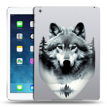 Силиконовый чехол на Ipad Air с принтом Волк в лесу Силиконовый чехол на Ipad Air с принтом Волк в лесу