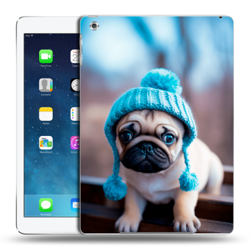 Силиконовый чехол на Ipad Air с принтом Мопс в шапке Силиконовый чехол на Ipad Air с принтом Мопс в шапке