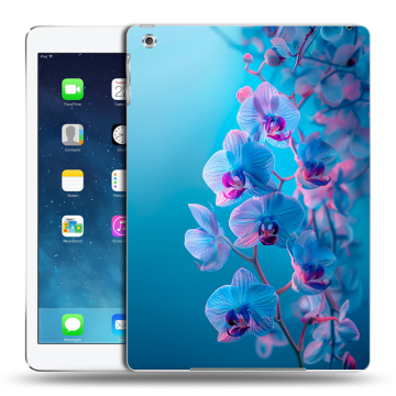 Силиконовый чехол на Ipad Air с принтом голубые орхидеи Силиконовый чехол на Ipad Air с принтом голубые орхидеи