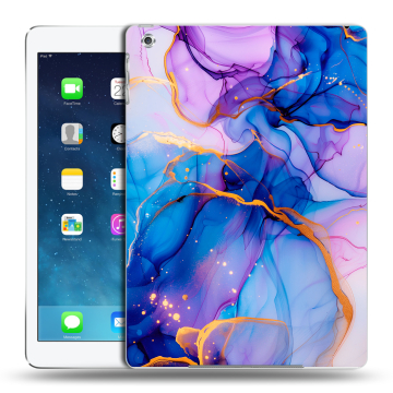 Силиконовый чехол на Ipad Air с принтом синий мрамор