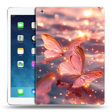 Силиконовый чехол на Ipad Air с принтом бабочки розовые