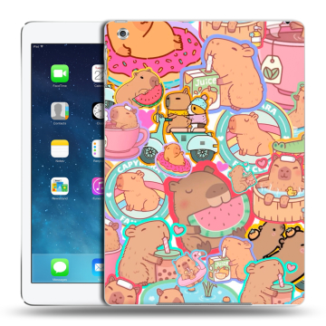 Силиконовый чехол на Ipad Air с принтом капибары Силиконовый чехол на Ipad Air с принтом капибары