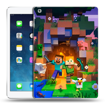 Силиконовый чехол на Ipad Air с принтом Майнкрафт Minecraft