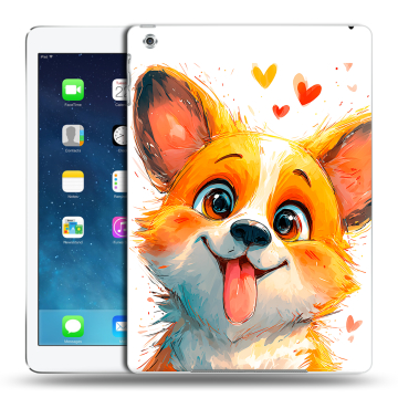 Силиконовый чехол на Ipad Air с принтом корги Силиконовый чехол на Ipad Air с принтом корги
