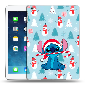 Силиконовый чехол на Ipad Air с принтом Стич Новый год