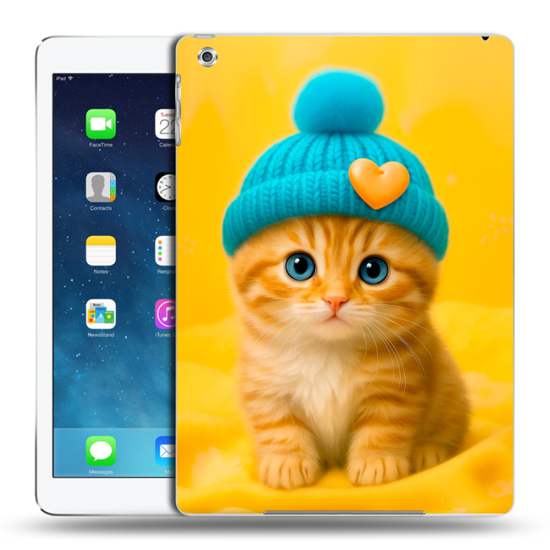 Силиконовый чехол на Ipad Air с принтом Котенок в шапке Силиконовый чехол на Ipad Air с принтом Котенок в шапке