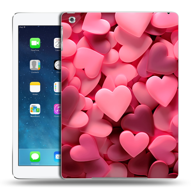 Силиконовый чехол на Ipad Air с принтом розовые сердечки Силиконовый чехол на Ipad Air с принтом розовые сердечки