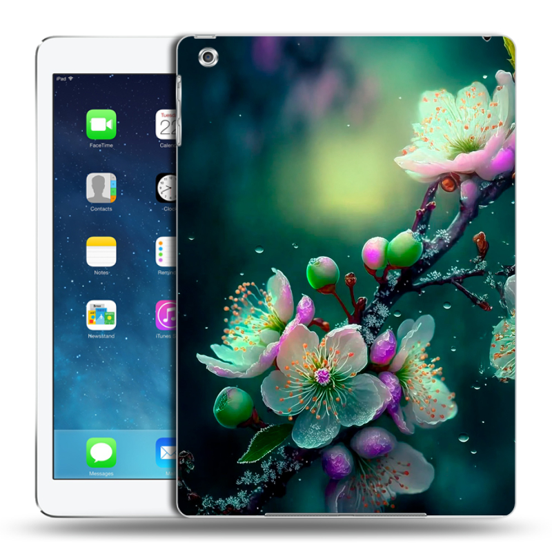 Силиконовый чехол на Ipad Air с принтом Цветы и мрамор Силиконовый чехол на Ipad Air с принтом Цветы и мрамор