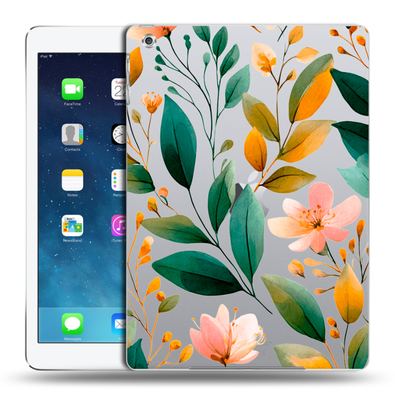 Силиконовый чехол на Ipad Air с принтом Цветы паттерн Силиконовый чехол на Ipad Air с принтом Цветы паттерн