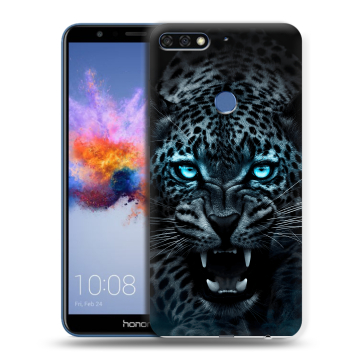 Силиконовый противоударный чехол на Huawei Honor 7C с принтом Темный леопард