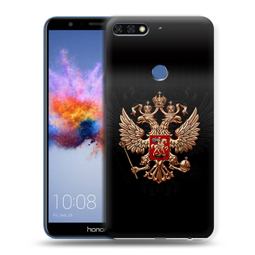 Силиконовый противоударный чехол на Huawei Honor 7C с принтом Герб России