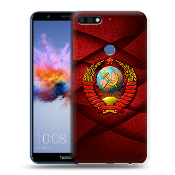 Силиконовый противоударный чехол на Huawei Honor 7C с принтом Герб СССР