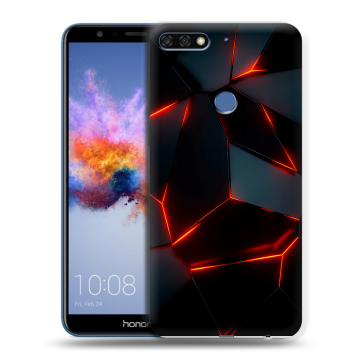 Силиконовый противоударный чехол на Huawei Honor 7C с принтом Яркие абстракции