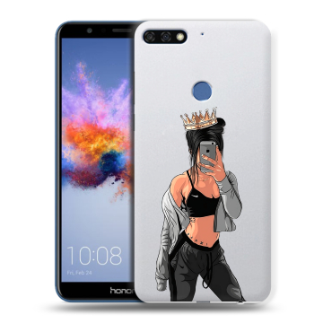 Силиконовый противоударный чехол на Huawei Honor 7C с принтом Женские принты