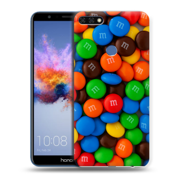 Силиконовый противоударный чехол на Huawei Honor 7C с принтом Конфеты