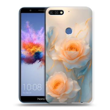 Силиконовый противоударный чехол на Huawei Honor 7C с принтом Женский