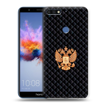 Силиконовый противоударный чехол на Huawei Honor 7C с принтом Герб России принт Силиконовый противоударный чехол на Huawei Honor 7C с принтом Герб России принт