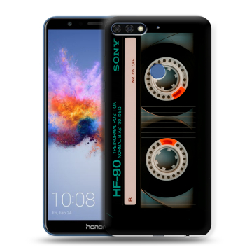 Силиконовый противоударный чехол на Huawei Honor 7C с принтом Кассета Силиконовый противоударный чехол на Huawei Honor 7C с принтом Кассета