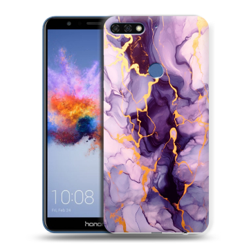 Силиконовый противоударный чехол на Huawei Honor 7C с принтом Мрамор Силиконовый противоударный чехол на Huawei Honor 7C с принтом Мрамор