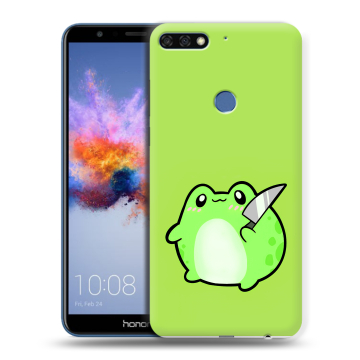 Силиконовый противоударный чехол на Huawei Honor 7C с принтом Лягушенок