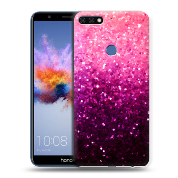 Силиконовый противоударный чехол на Huawei Honor 7C с принтом Блестки
