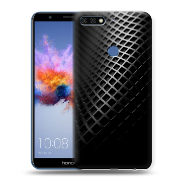 Силиконовый противоударный чехол на Huawei Honor 7C с принтом Текстура металла Силиконовый противоударный чехол на Huawei Honor 7C с принтом Текстура металла