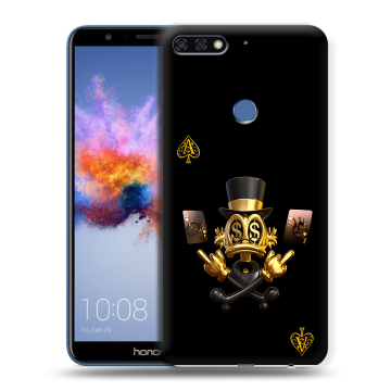 Силиконовый противоударный чехол на Huawei Honor 7C с принтом Золотой скрудж макдак