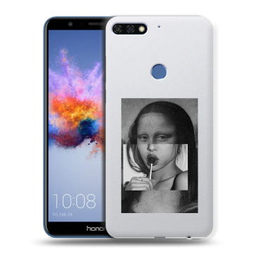 Силиконовый противоударный чехол на Huawei Honor 7C с принтом Мона Лиза