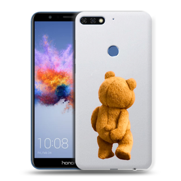 Силиконовый противоударный чехол на Huawei Honor 7C с принтом Медведь Силиконовый противоударный чехол на Huawei Honor 7C с принтом Медведь