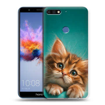 Силиконовый противоударный чехол на Huawei Honor 7C с принтом котенок Силиконовый противоударный чехол на Huawei Honor 7C с принтом котенок