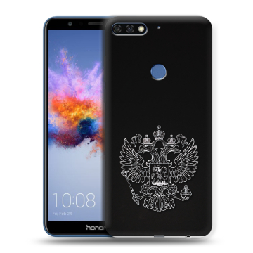 Силиконовый противоударный чехол на Huawei Honor 7C с принтом Герб России