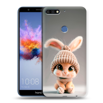 Силиконовый противоударный чехол на Huawei Honor 7C с принтом Кролик