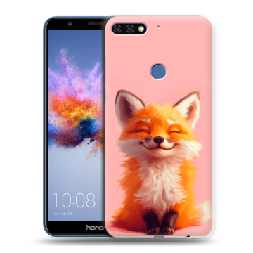 Силиконовый противоударный чехол на Huawei Honor 7C с принтом милая лиса Силиконовый противоударный чехол на Huawei Honor 7C с принтом милая лиса