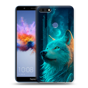 Силиконовый противоударный чехол на Huawei Honor 7C с принтом бабочки саккура