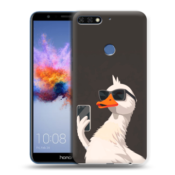 Силиконовый противоударный чехол на Huawei Honor 7C с принтом утка в очках