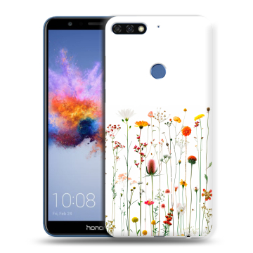 Силиконовый противоударный чехол на Huawei Honor 7C с принтом цветы