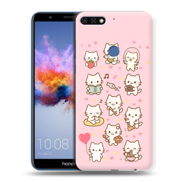 Силиконовый противоударный чехол на Huawei Honor 7C с принтом Hello Kitty Хелоу Кити