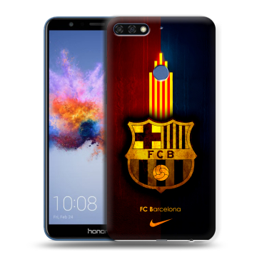 Силиконовый противоударный чехол на Huawei Honor 7C с принтом Барселона Barcelona