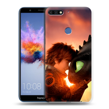 Силиконовый противоударный чехол на Huawei Honor 7C с принтом Как приручить дракона