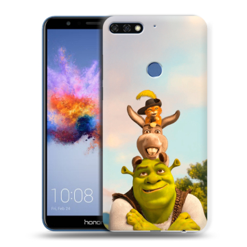 Силиконовый противоударный чехол на Huawei Honor 7C с принтом Шрек Shrek