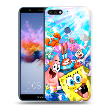 Силиконовый противоударный чехол на Huawei Honor 7C с принтом спанчбоб спанч боб Силиконовый противоударный чехол на Huawei Honor 7C с принтом спанчбоб спанч боб