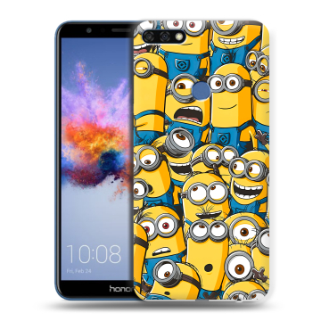 Силиконовый противоударный чехол на Huawei Honor 7C с принтом Миньоны Силиконовый противоударный чехол на Huawei Honor 7C с принтом Миньоны